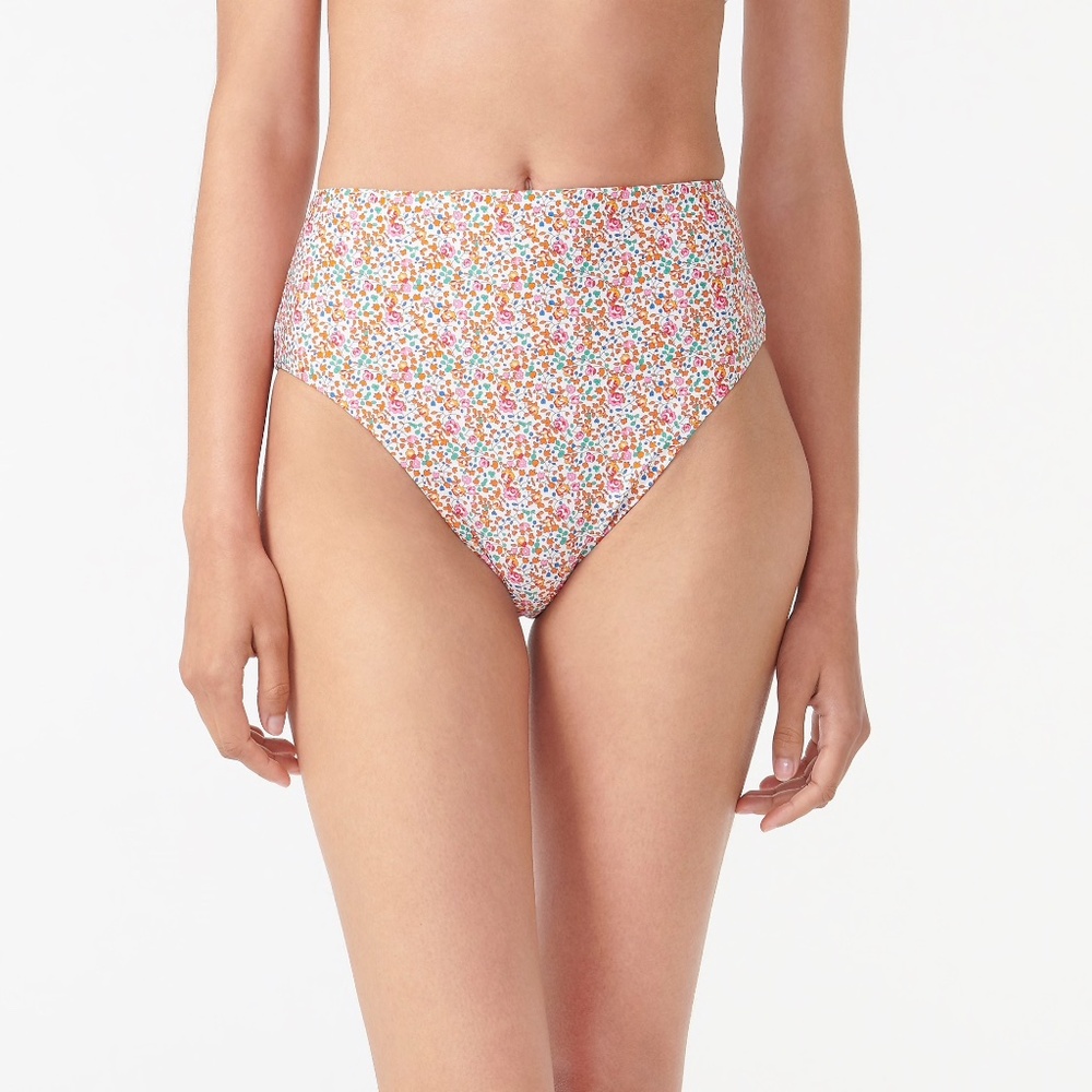 J Crew High-cut waist bikini bottom in Liberty® Eloise floral S